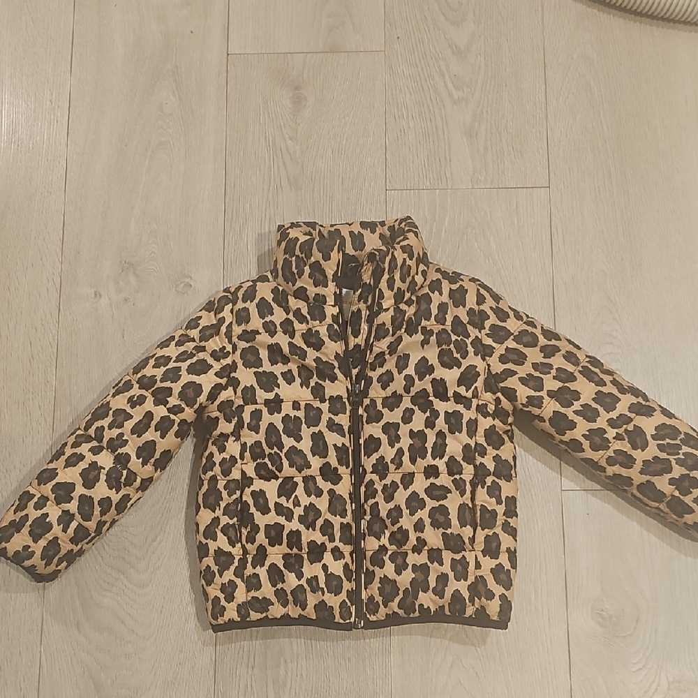 Gillian Harris X Joe Fresh Kids Leopard Puffer Jacket - Tan and Black - Picture 1 of 5